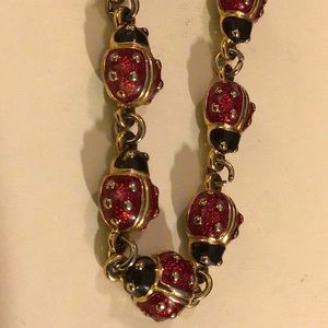 Joan Rivers Ladybug Bracelet+Earrings Vintage Set